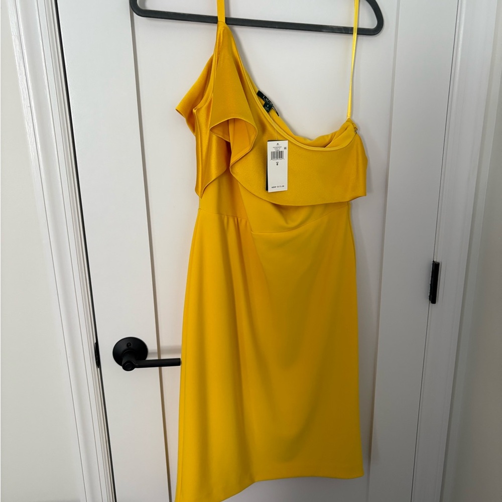 Ralph Lauren Blue Label Asymmetrical Dress in Sunny Yellow